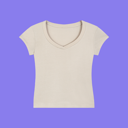 Essential V-Neck Bodycon T-Shirt