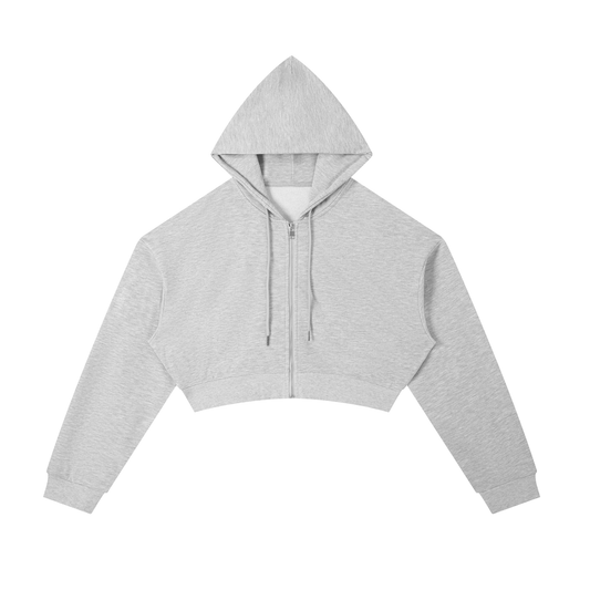 Essential Cropped Zip-Up Hoodie