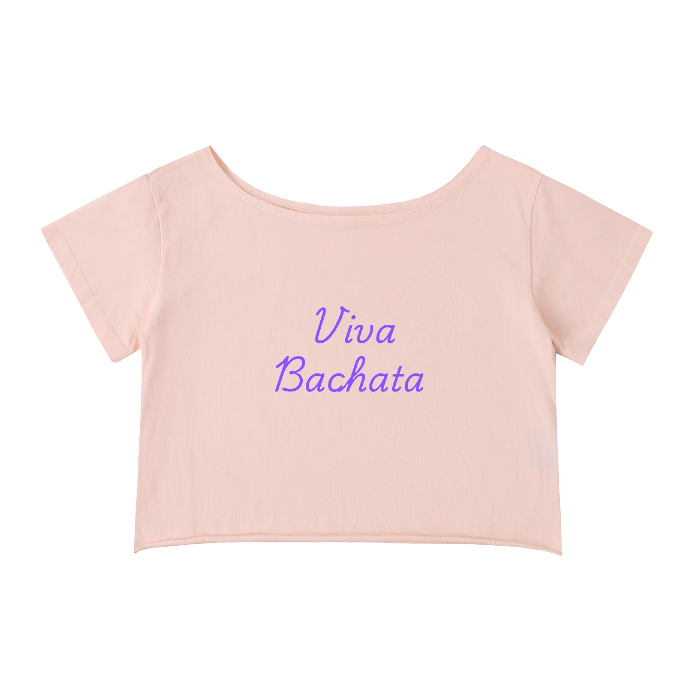 Off-Shoulder Rolled Hem Cotton T-Shirt