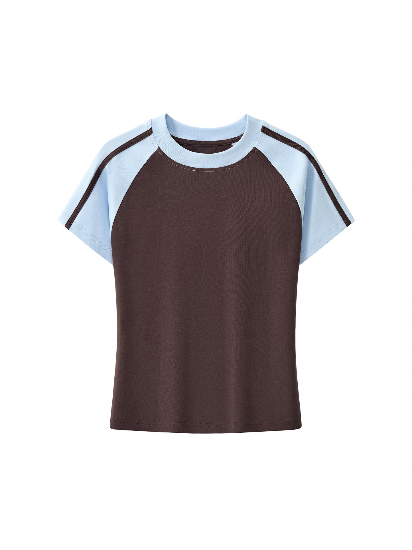 Contrast Stripes Bodycon Raglan  Sleeve T-Shirt